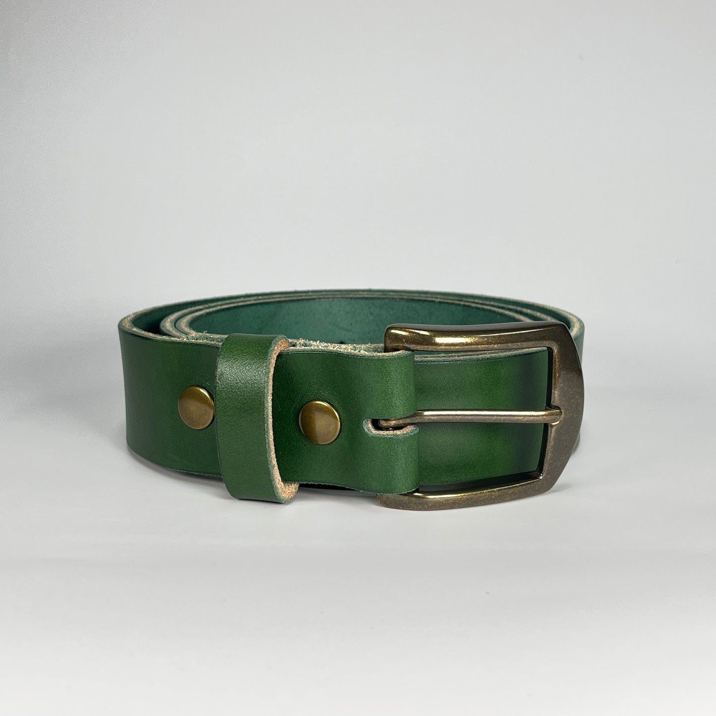 1-1/2" Leather Belt - Green