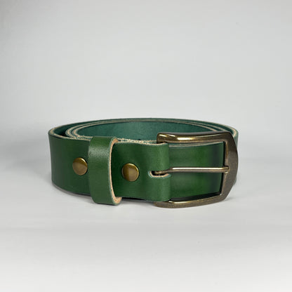 1-1/2" Leather Belt - Green