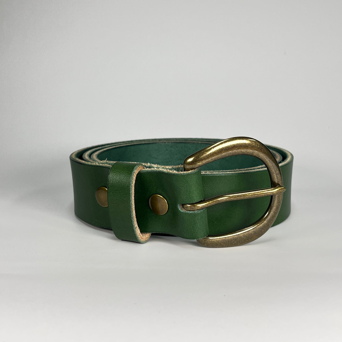 1-1/2" Leather Belt - Green