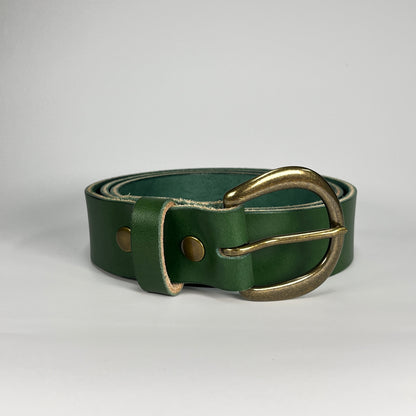 1-1/2" Leather Belt - Green
