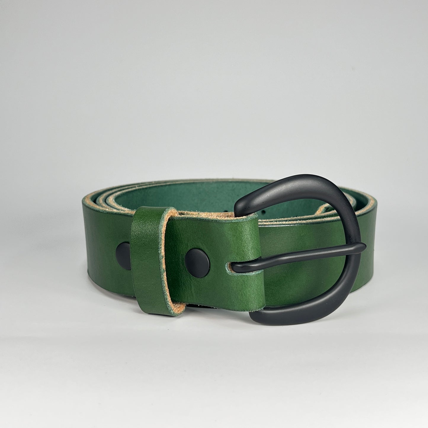 1-1/2" Leather Belt - Green