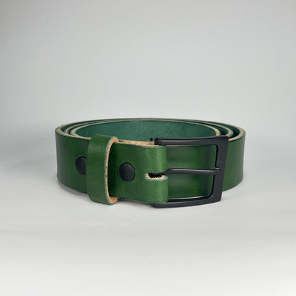 1-1/2" Leather Belt - Green