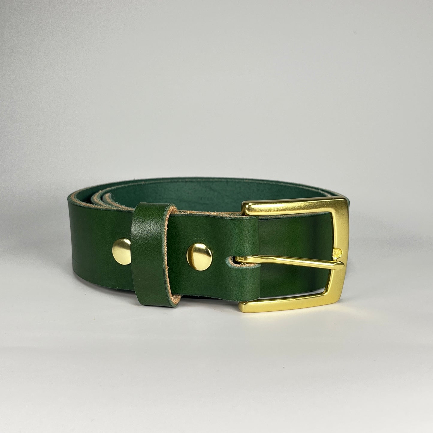 1-1/2" Leather Belt - Green