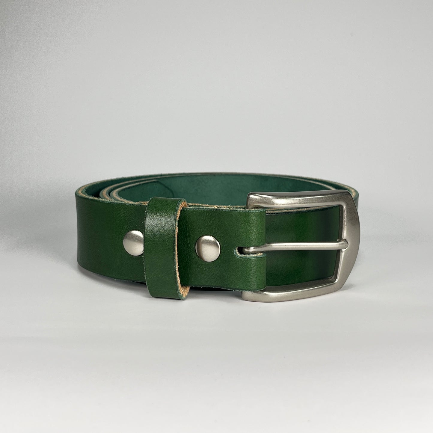 1-1/2" Leather Belt - Green