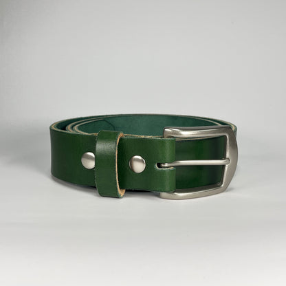 1-1/2" Leather Belt - Green