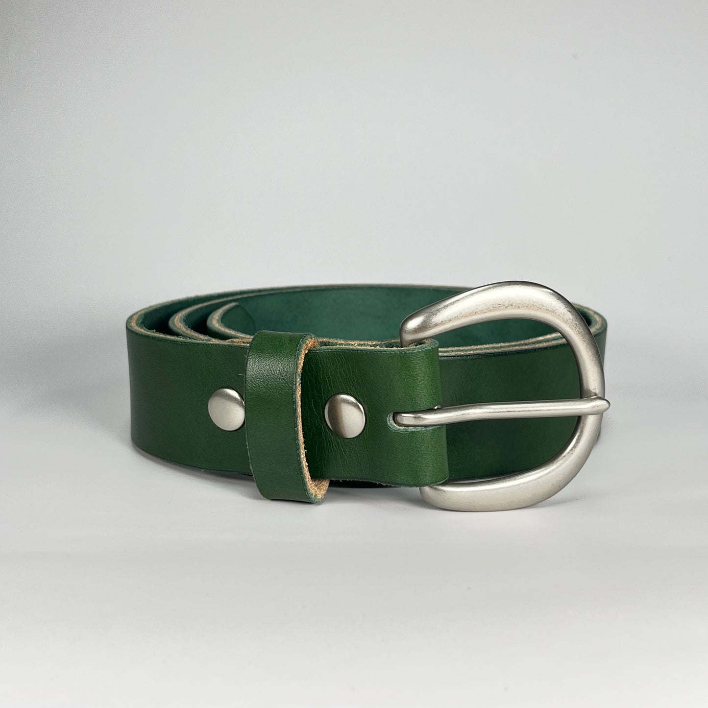 1-1/2" Leather Belt - Green