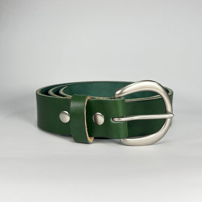 1-1/2" Leather Belt - Green