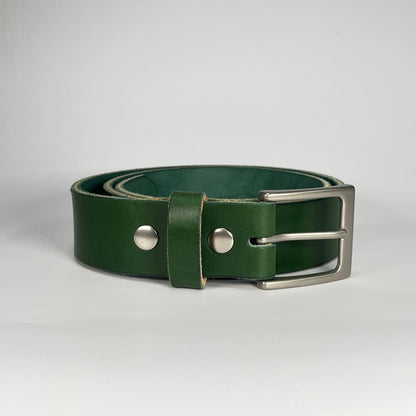 1-1/2" Leather Belt - Green