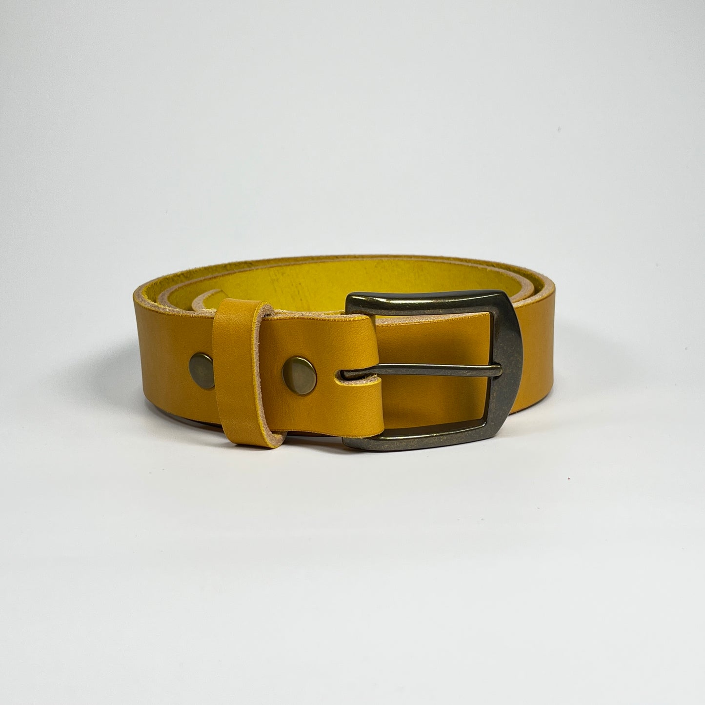 1-1/2" Leather Belt - Mustard