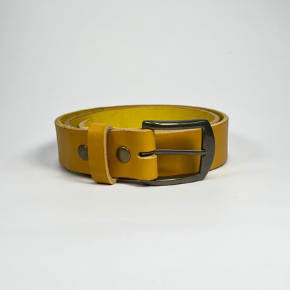 1-1/2" Leather Belt - Mustard