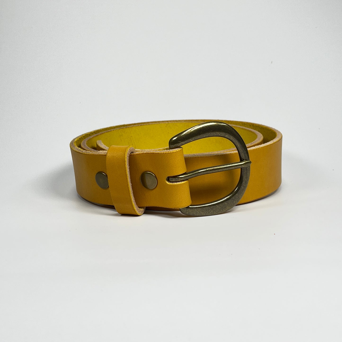 1-1/2" Leather Belt - Mustard
