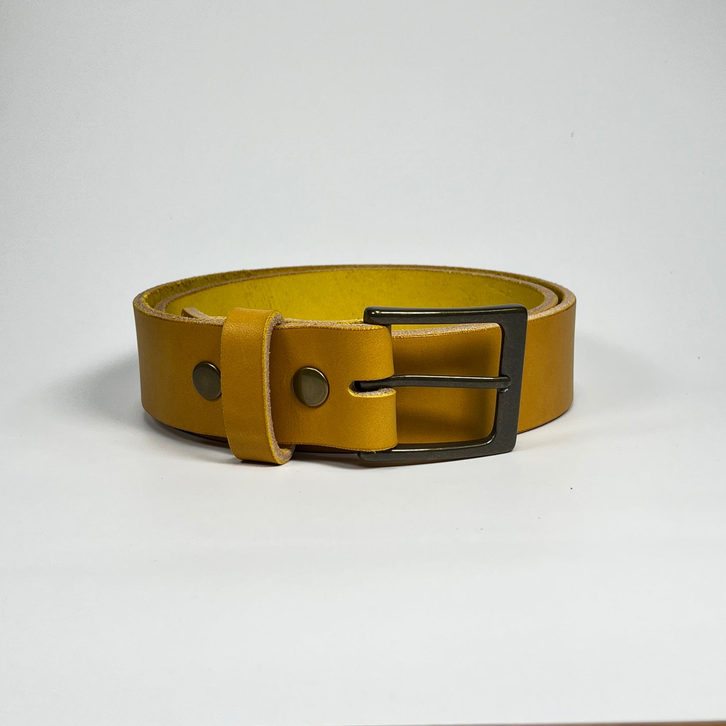 1-1/2" Leather Belt - Mustard