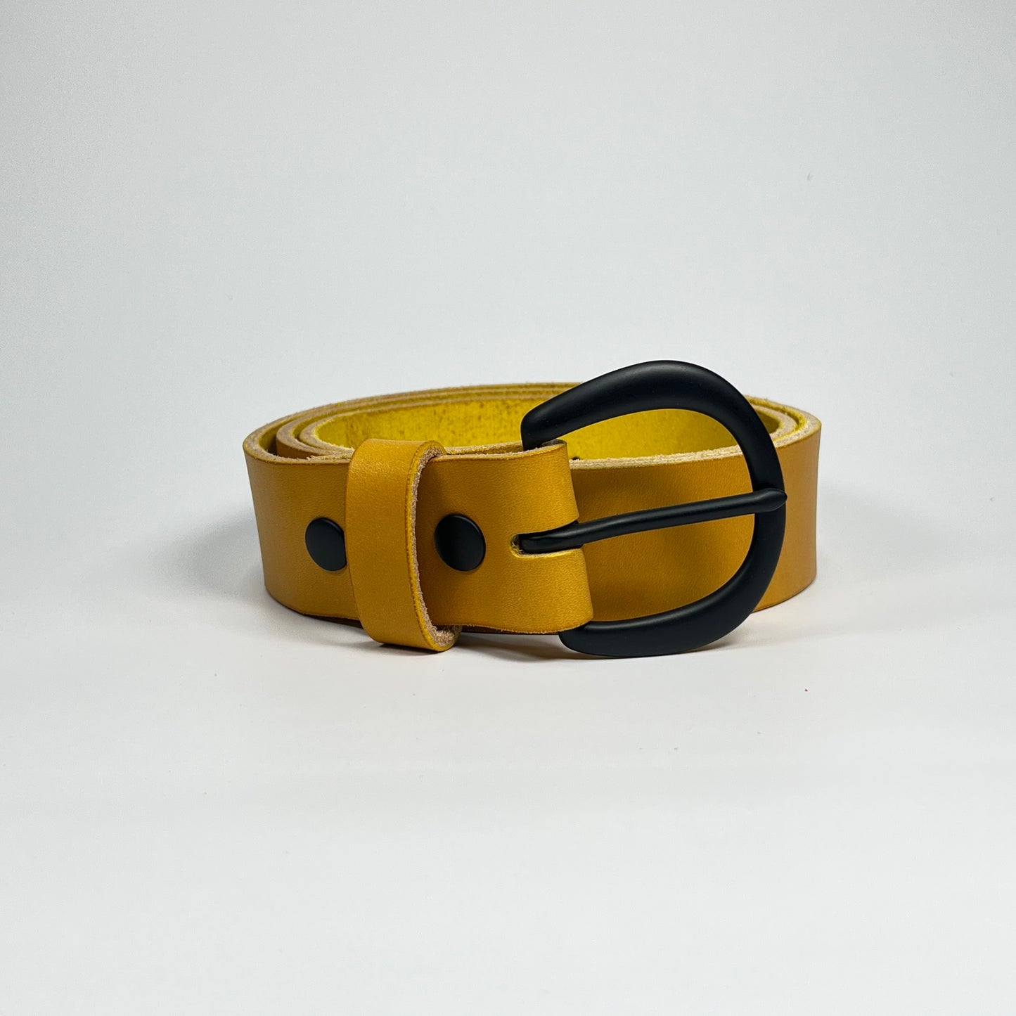 1-1/2" Leather Belt - Mustard
