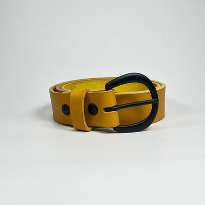1-1/2" Leather Belt - Mustard
