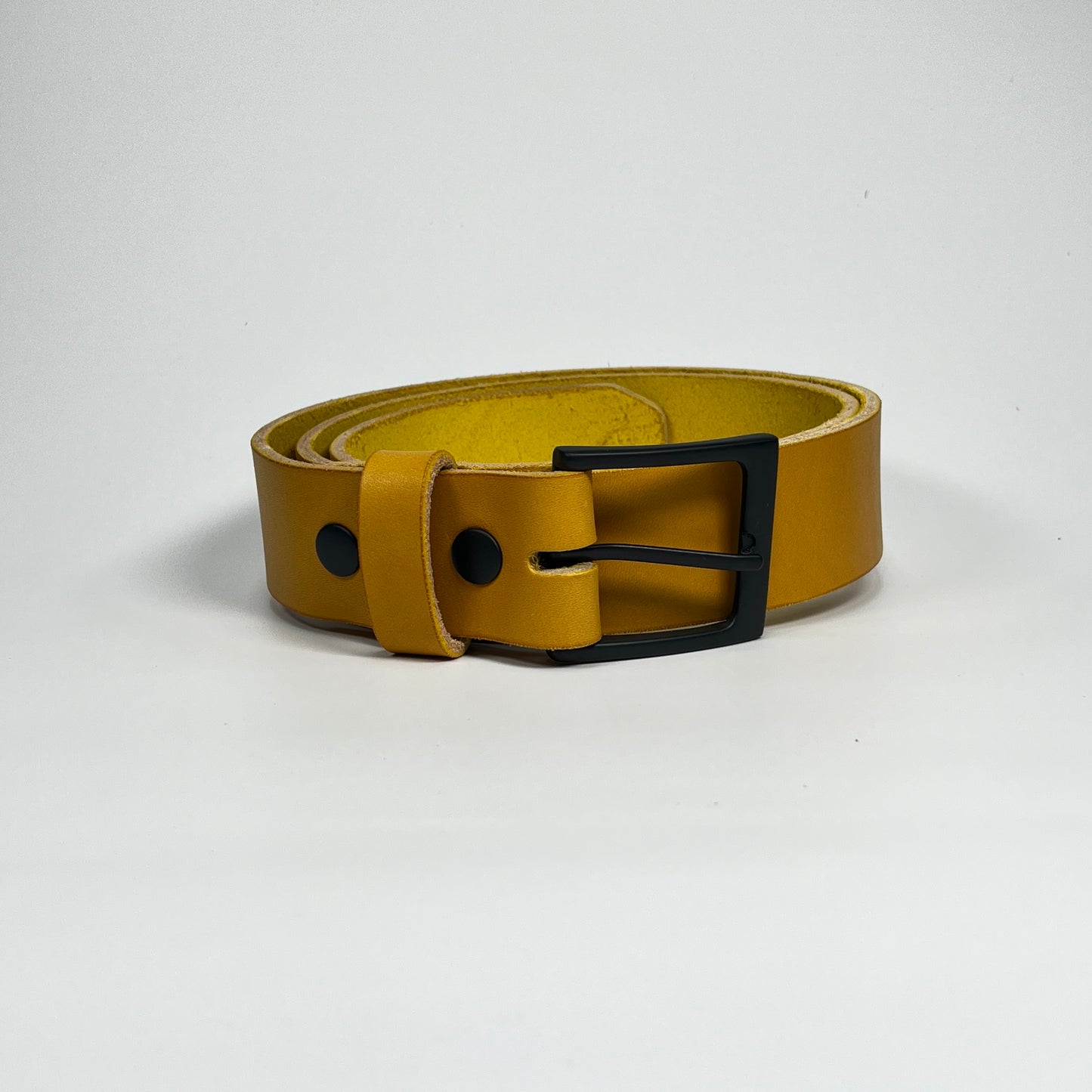 1-1/2" Leather Belt - Mustard