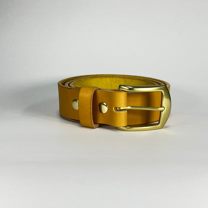 1-1/2" Leather Belt - Mustard