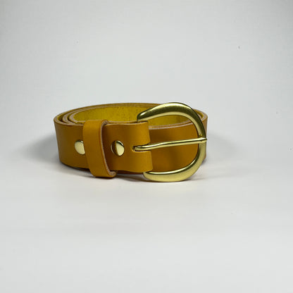 1-1/2" Leather Belt - Mustard