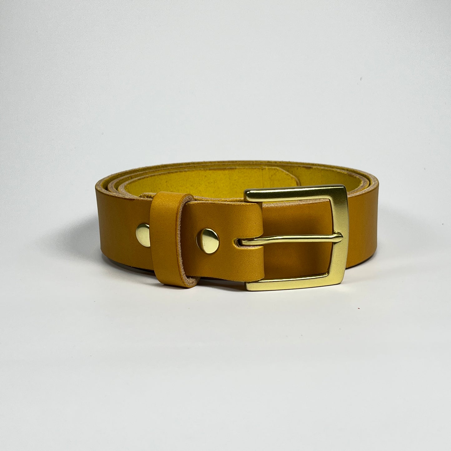 1-1/2" Leather Belt - Mustard