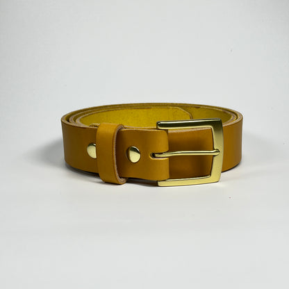 1-1/2" Leather Belt - Mustard
