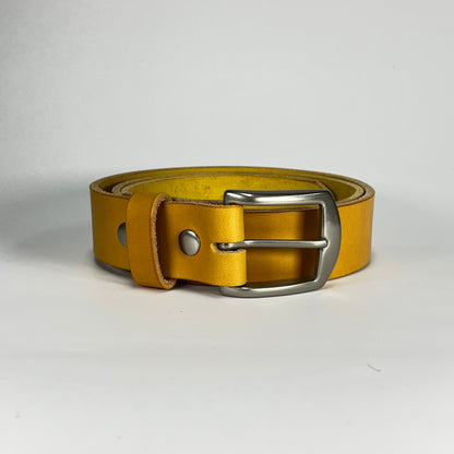 1-1/2" Leather Belt - Mustard