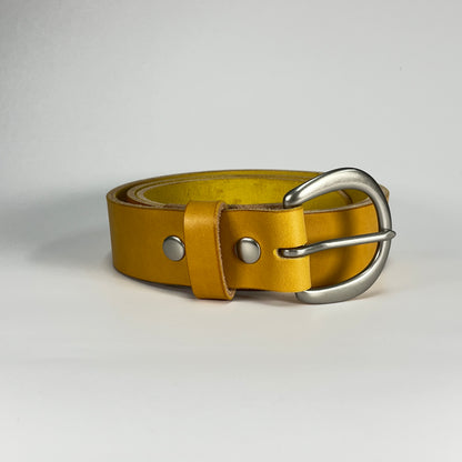 1-1/2" Leather Belt - Mustard