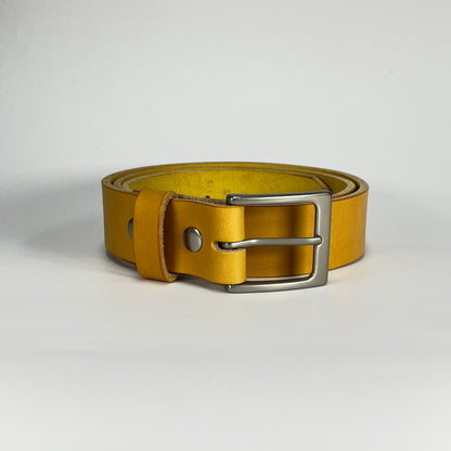 1-1/2" Leather Belt - Mustard