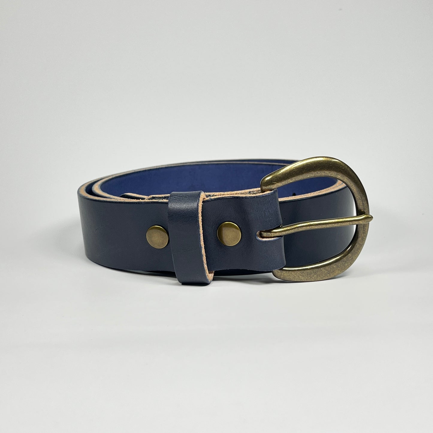 1-1/2" Leather Belt - Navy