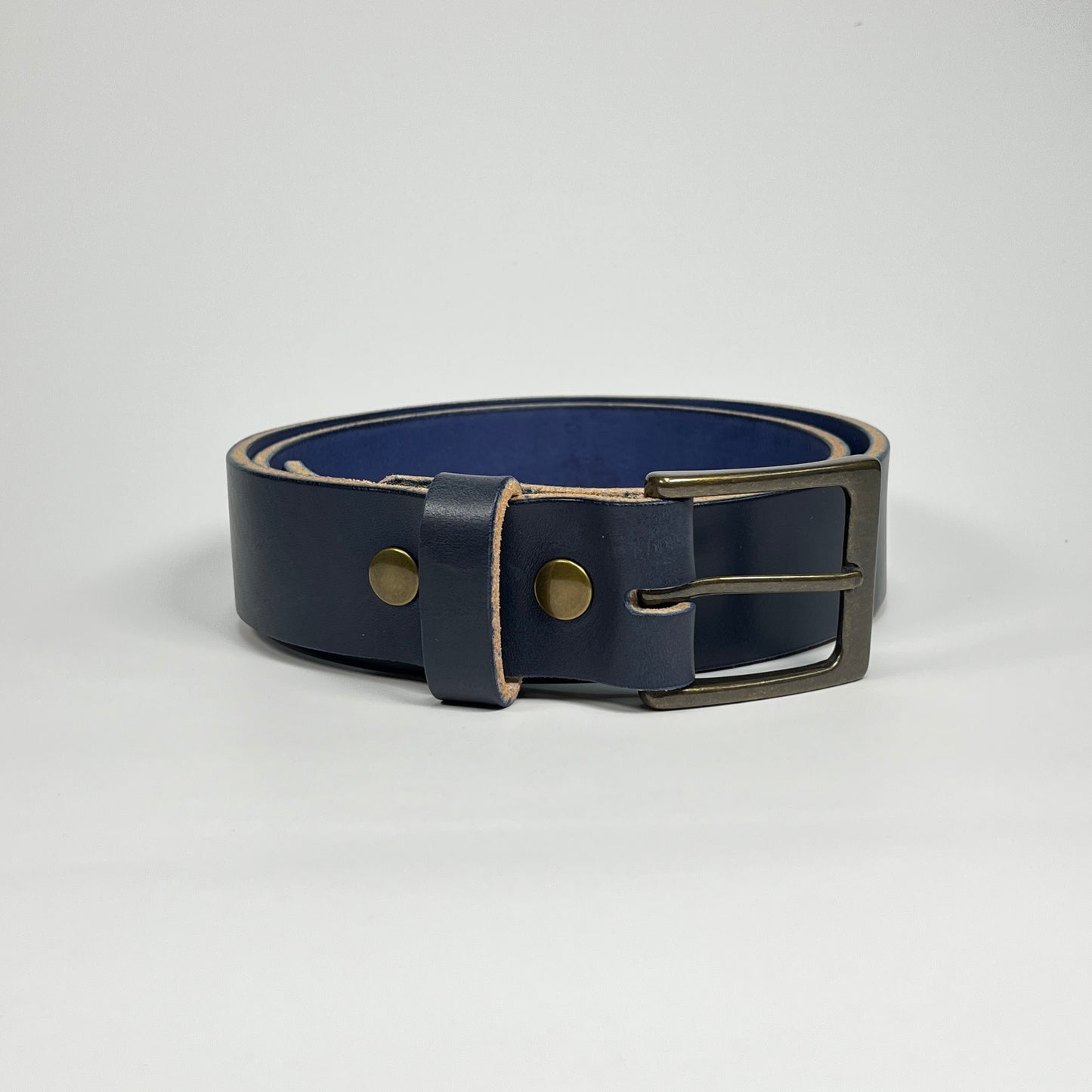 1-1/2" Leather Belt - Navy