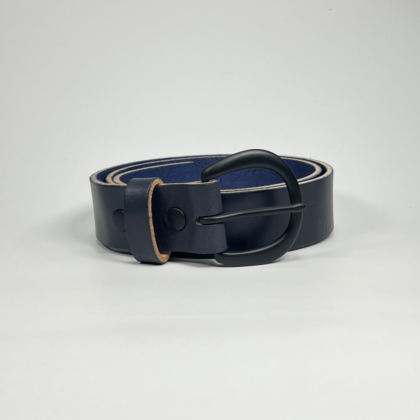 1-1/2" Leather Belt - Navy