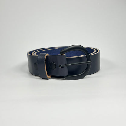 1-1/2" Leather Belt - Navy