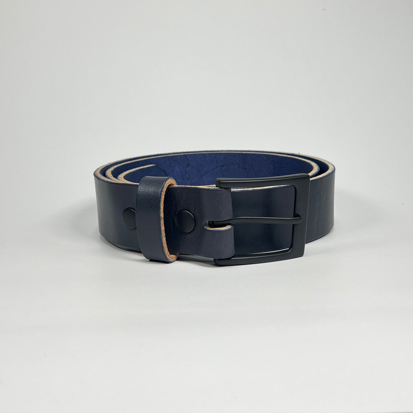 1-1/2" Leather Belt - Navy