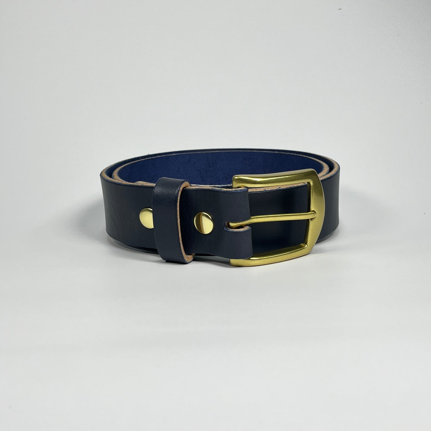 1-1/2" Leather Belt - Navy