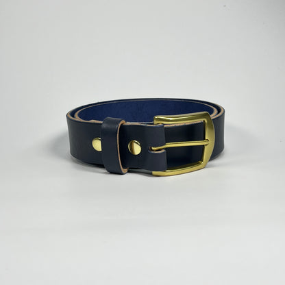 1-1/2" Leather Belt - Navy