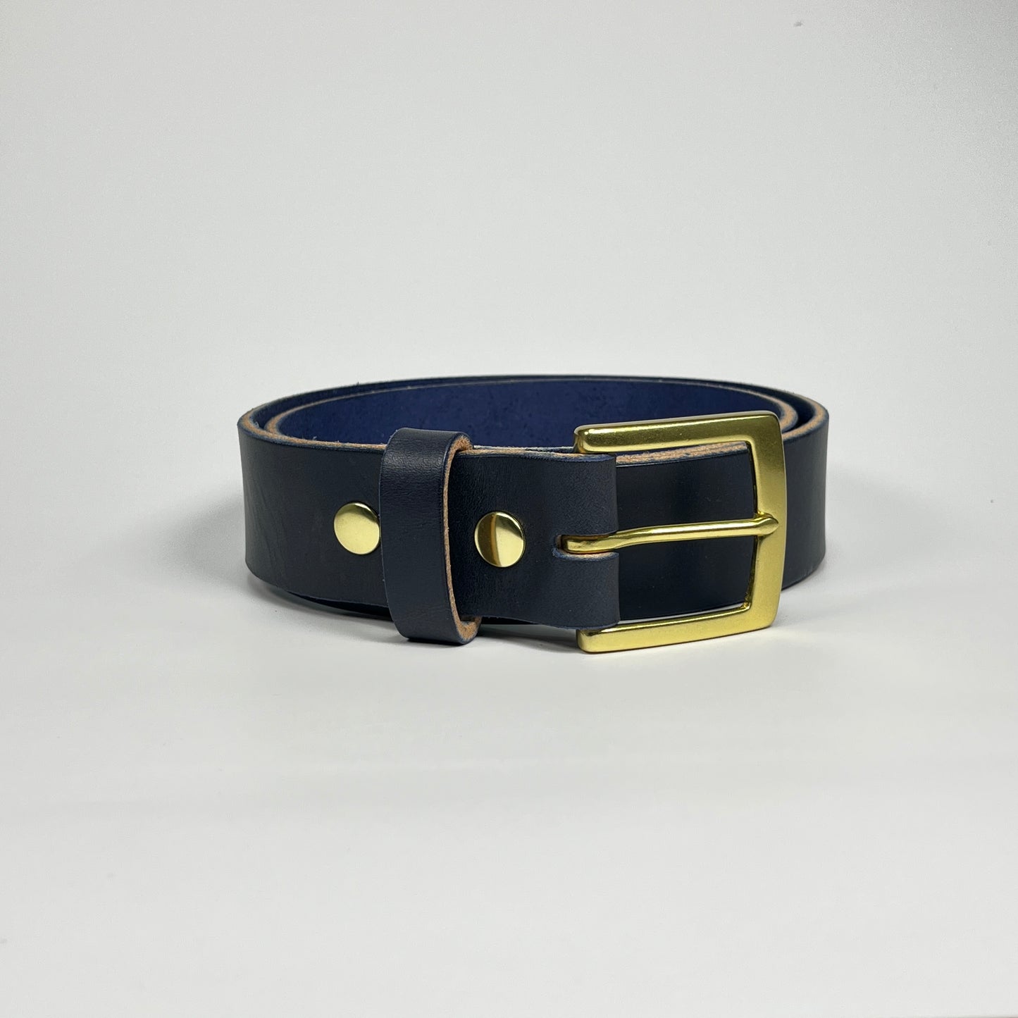 1-1/2" Leather Belt - Navy