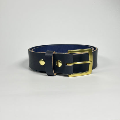 1-1/2" Leather Belt - Navy