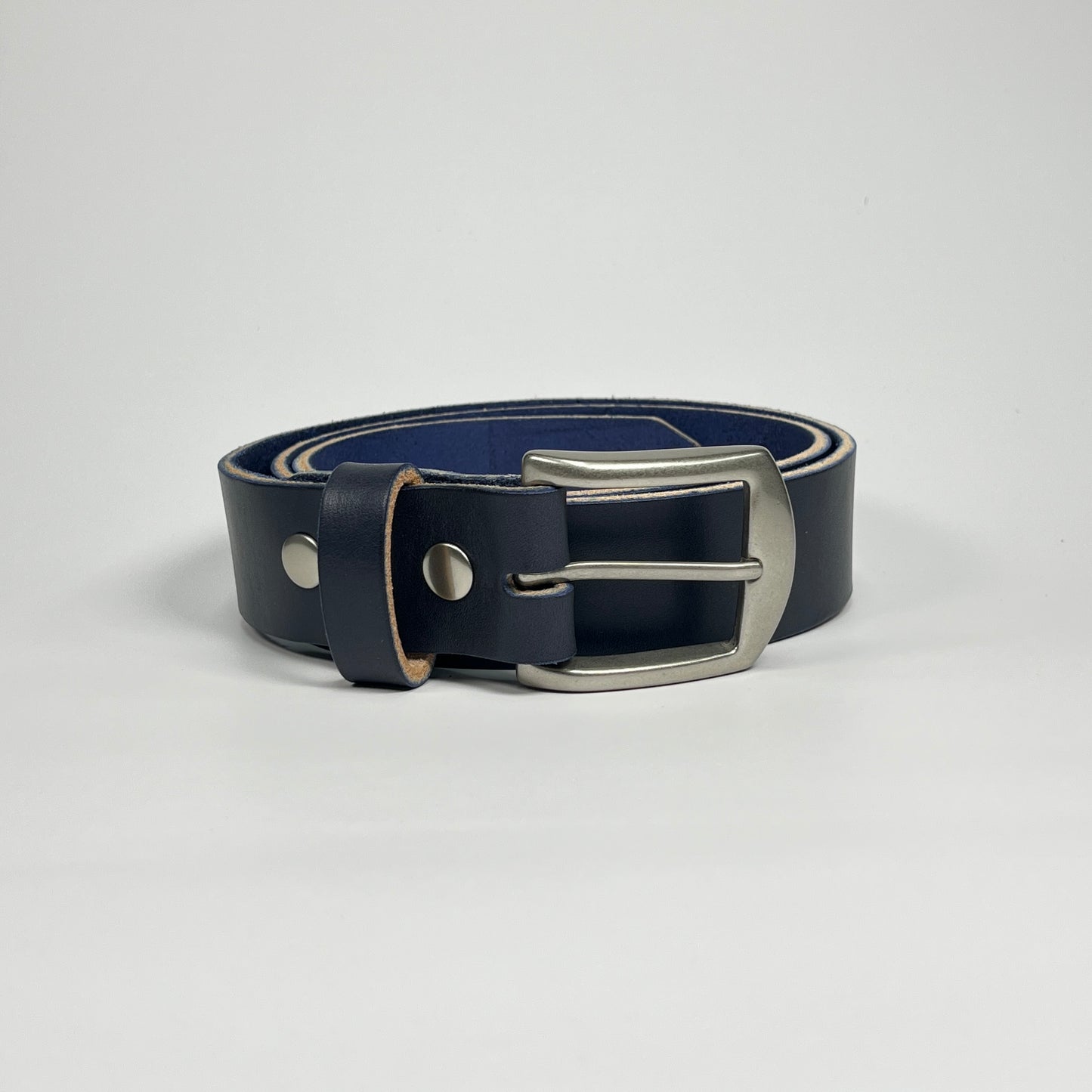 1-1/2" Leather Belt - Navy