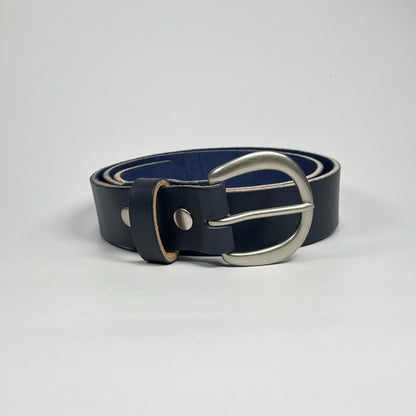 1-1/2" Leather Belt - Navy