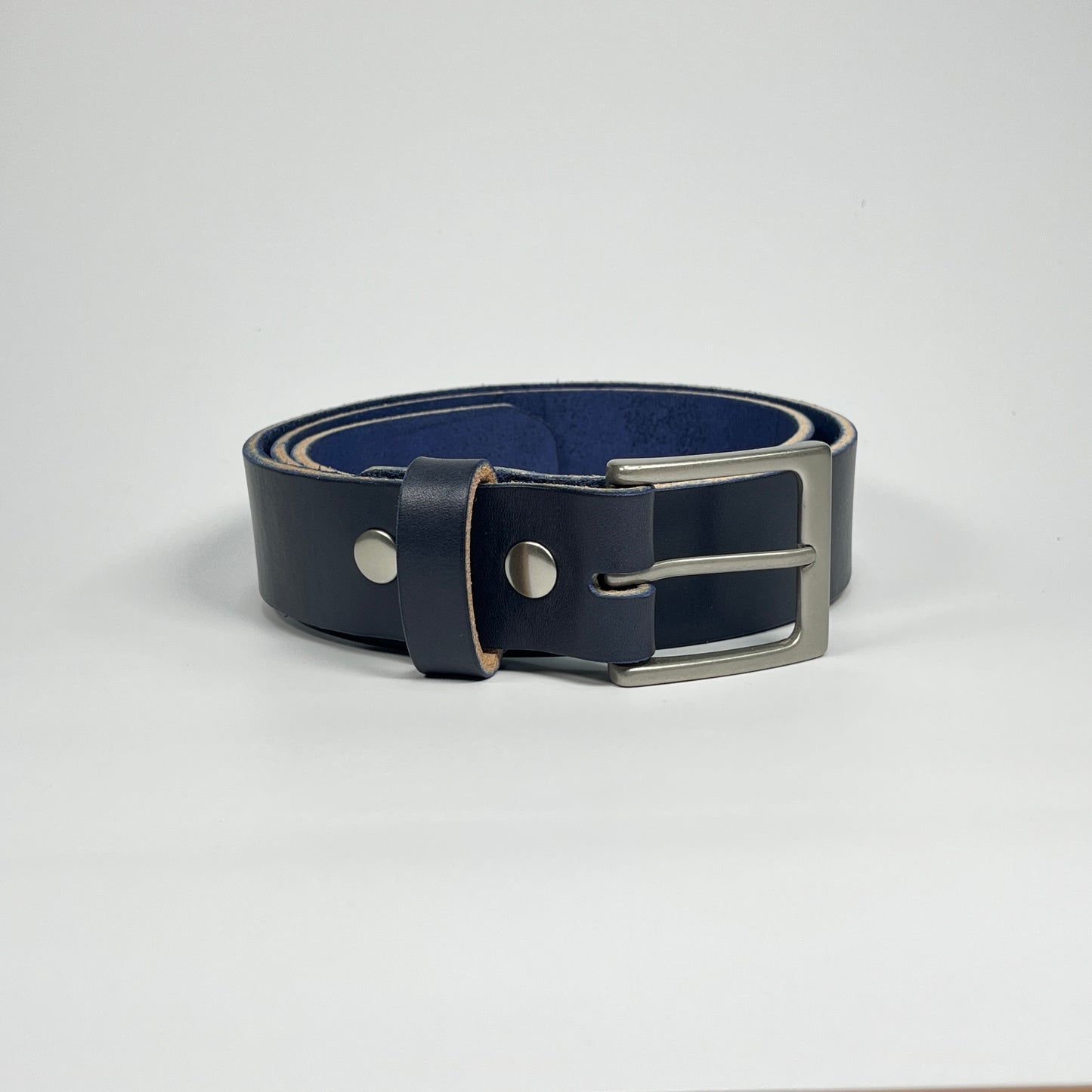 1-1/2" Leather Belt - Navy