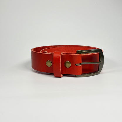 1-1/2" Leather Belt - Red