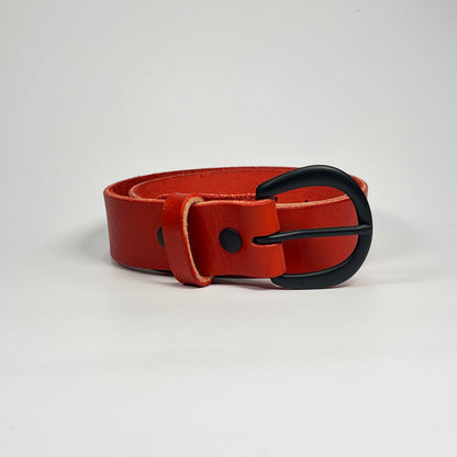 1-1/2" Leather Belt - Red