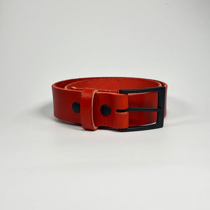 1-1/2" Leather Belt - Red
