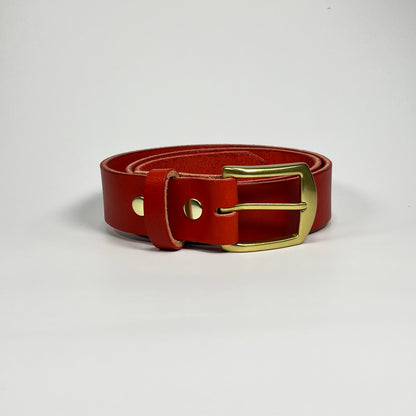 1-1/2" Leather Belt - Red