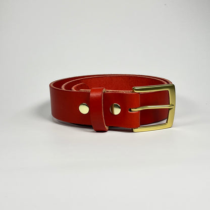 1-1/2" Leather Belt - Red