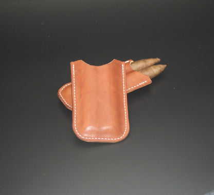 Ring 60 Two-Cigar Case - Machine Stitched