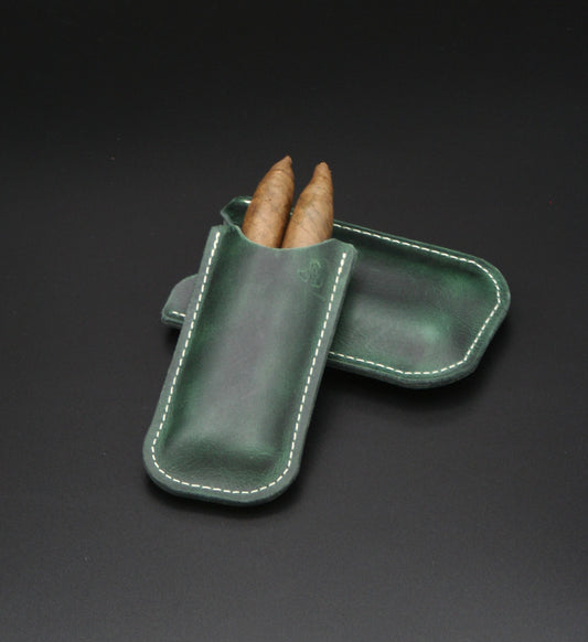Ring 52 Two-Cigar Case - Machine Stitched